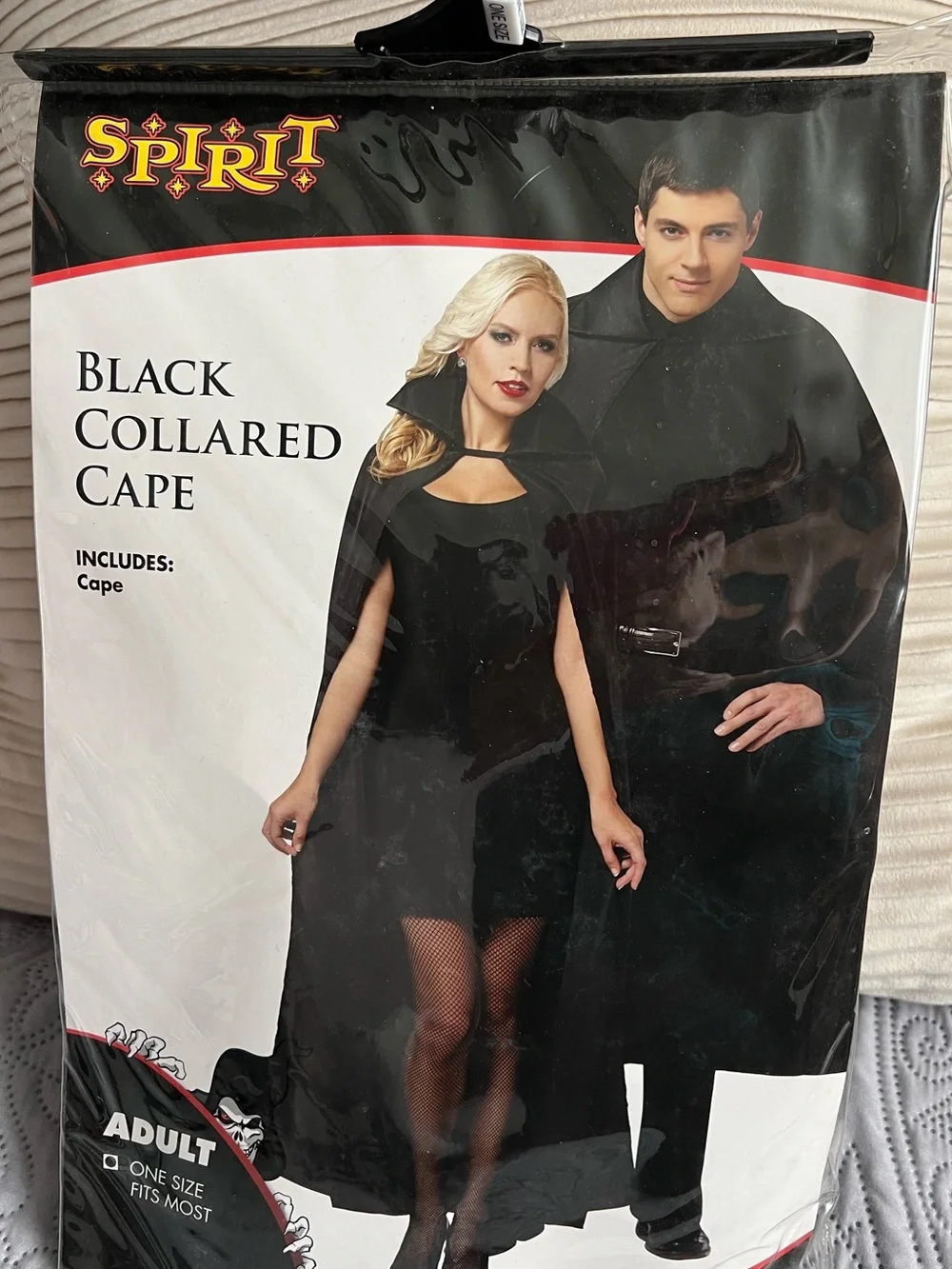 Spirit Black Collared Cape for Adults